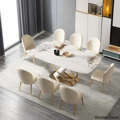 Aldo Luxury Dining Table Set - Wooden Bazar 8 Seater