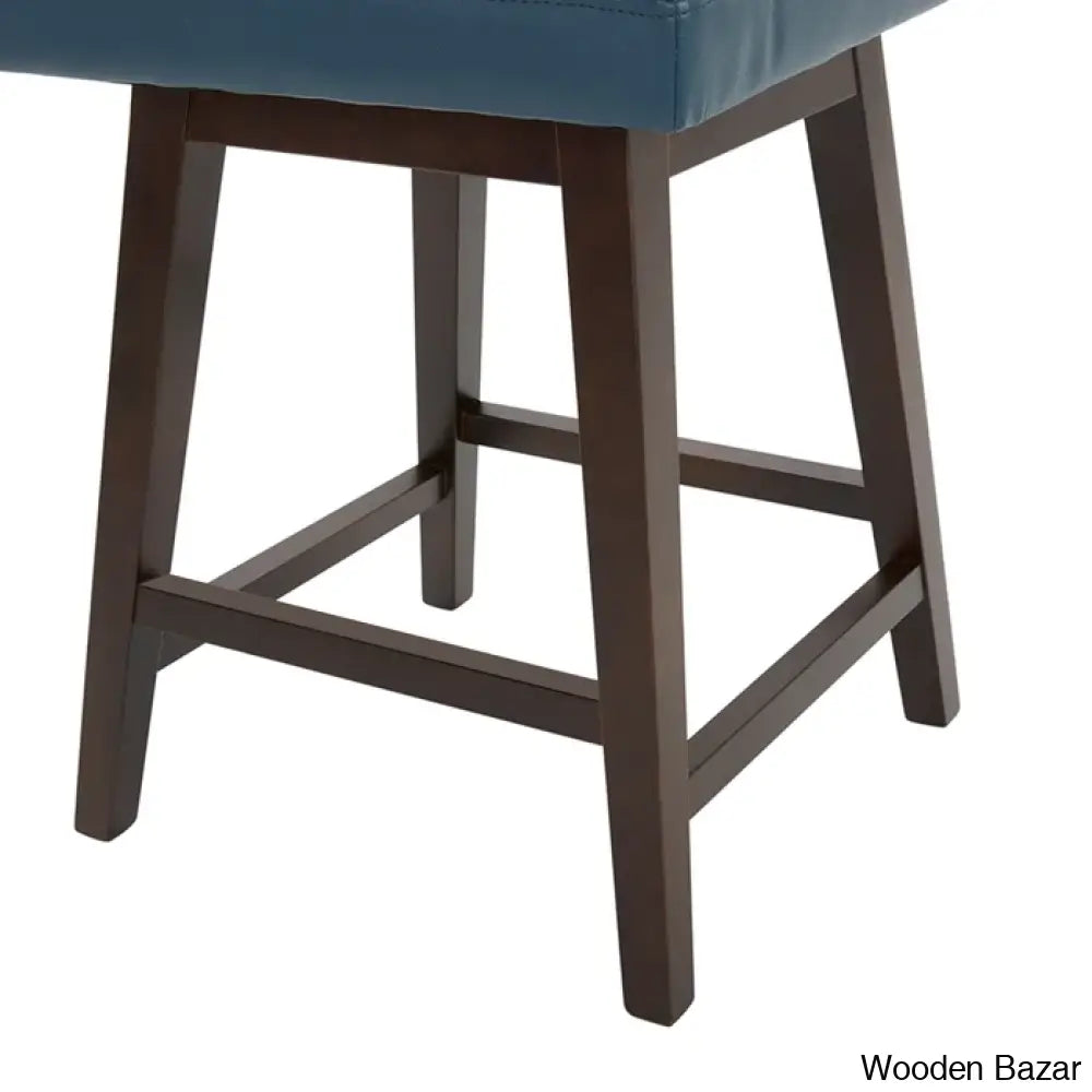 Aleksyc Swivel Solid Wood Counter And Bar Stool (Set Of 2)