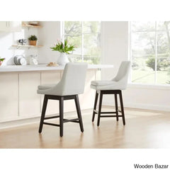 Aleksyc Swivel Solid Wood Counter And Bar Stool (Set Of 2)