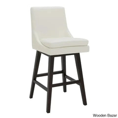 Aleksyc Swivel Solid Wood Counter And Bar Stool (Set Of 2)