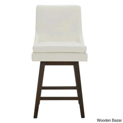 Aleksyc Swivel Solid Wood Counter And Bar Stool (Set Of 2)