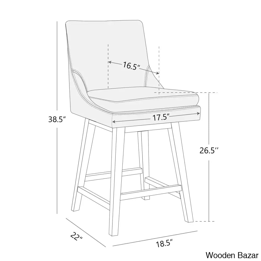 Aleksyc Swivel Solid Wood Counter And Bar Stool (Set Of 2)