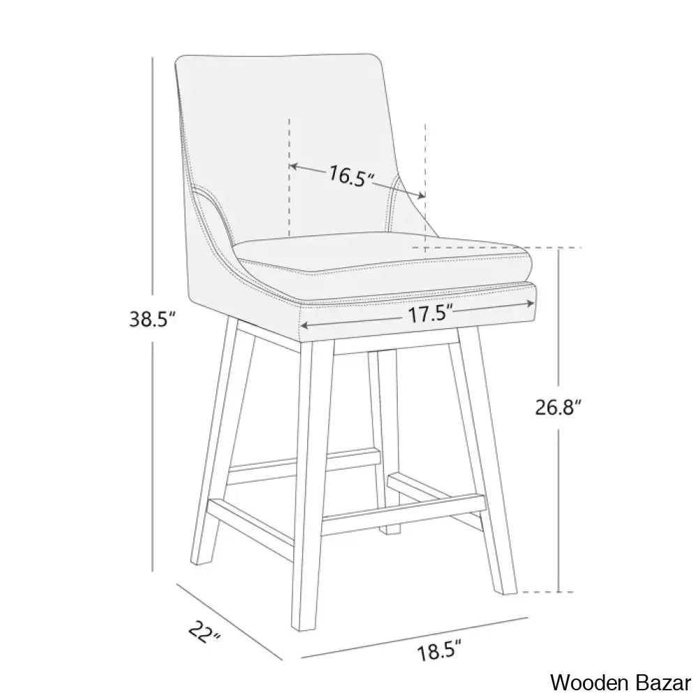 Aleksyc Swivel Solid Wood Counter And Bar Stool (Set Of 2)