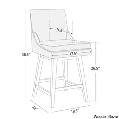 Aleksyc Swivel Solid Wood Counter And Bar Stool (Set Of 2)