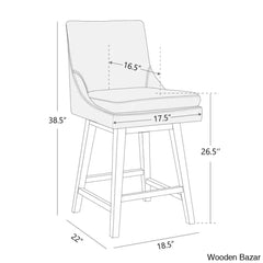 Aleksyc Swivel Solid Wood Counter And Bar Stool (Set Of 2)