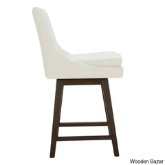 Aleksyc Swivel Solid Wood Counter And Bar Stool (Set Of 2)