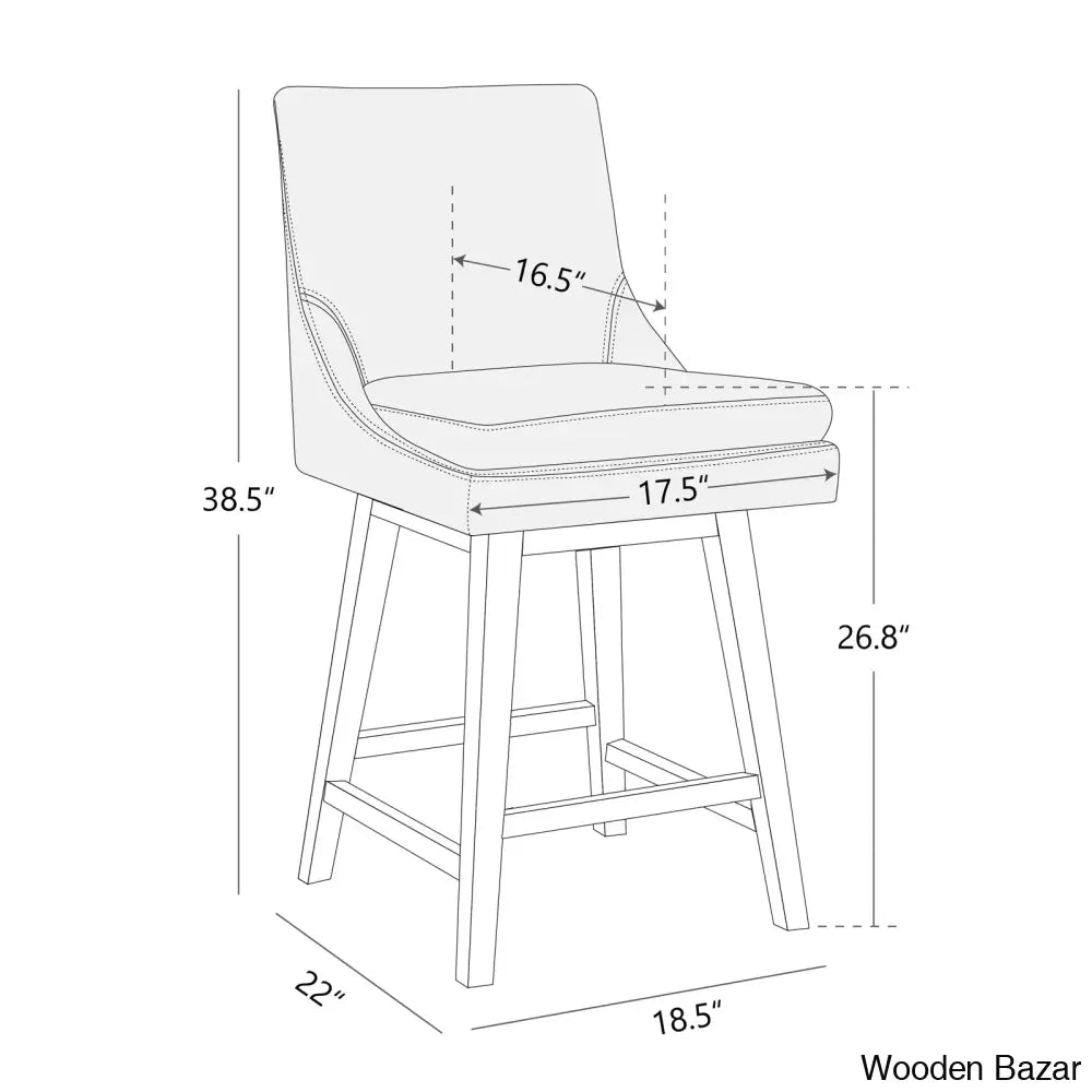 Aleksyc Swivel Solid Wood Counter And Bar Stool (Set Of 2)