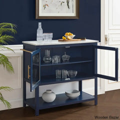 Alexander-Jay Marble Top Kitchen Trolley Cart Cabinet Kitchen Island With Storage