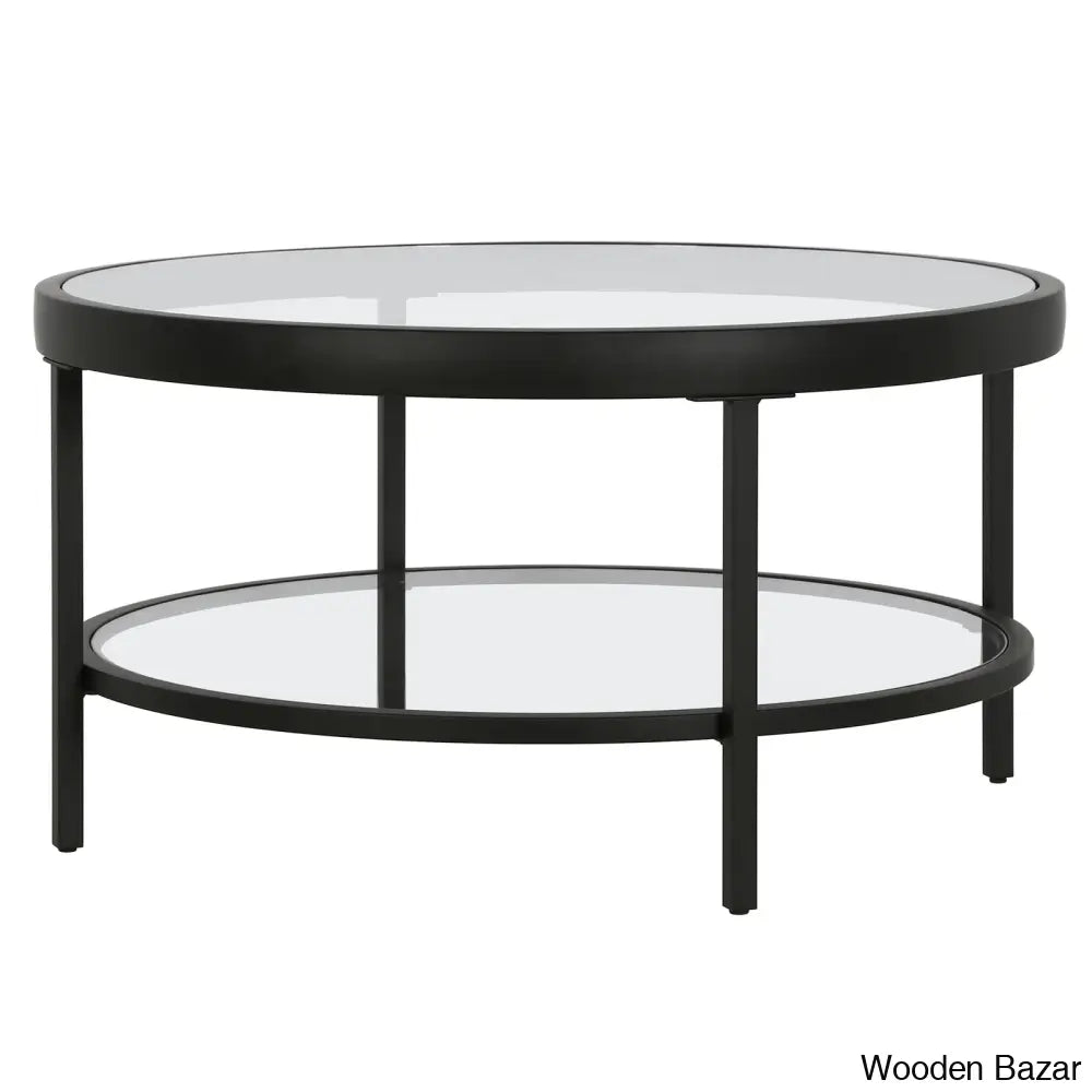 Alexisa 32’’ Wide Round Coffee And Center Table Blackened Bronze