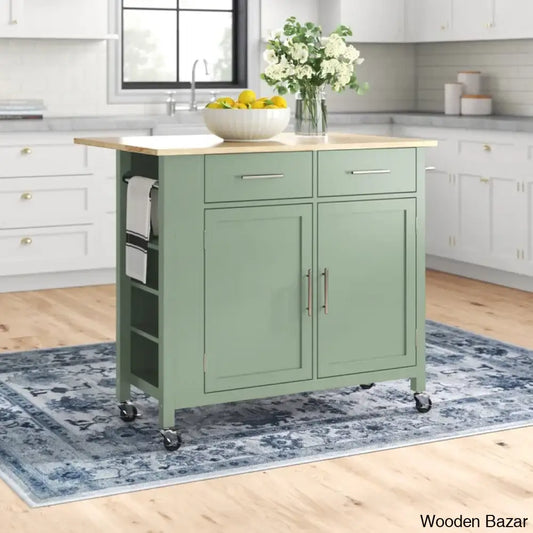 Allura Kitchen Island Trolley Cart Cabinet Kitchen Island With Storage