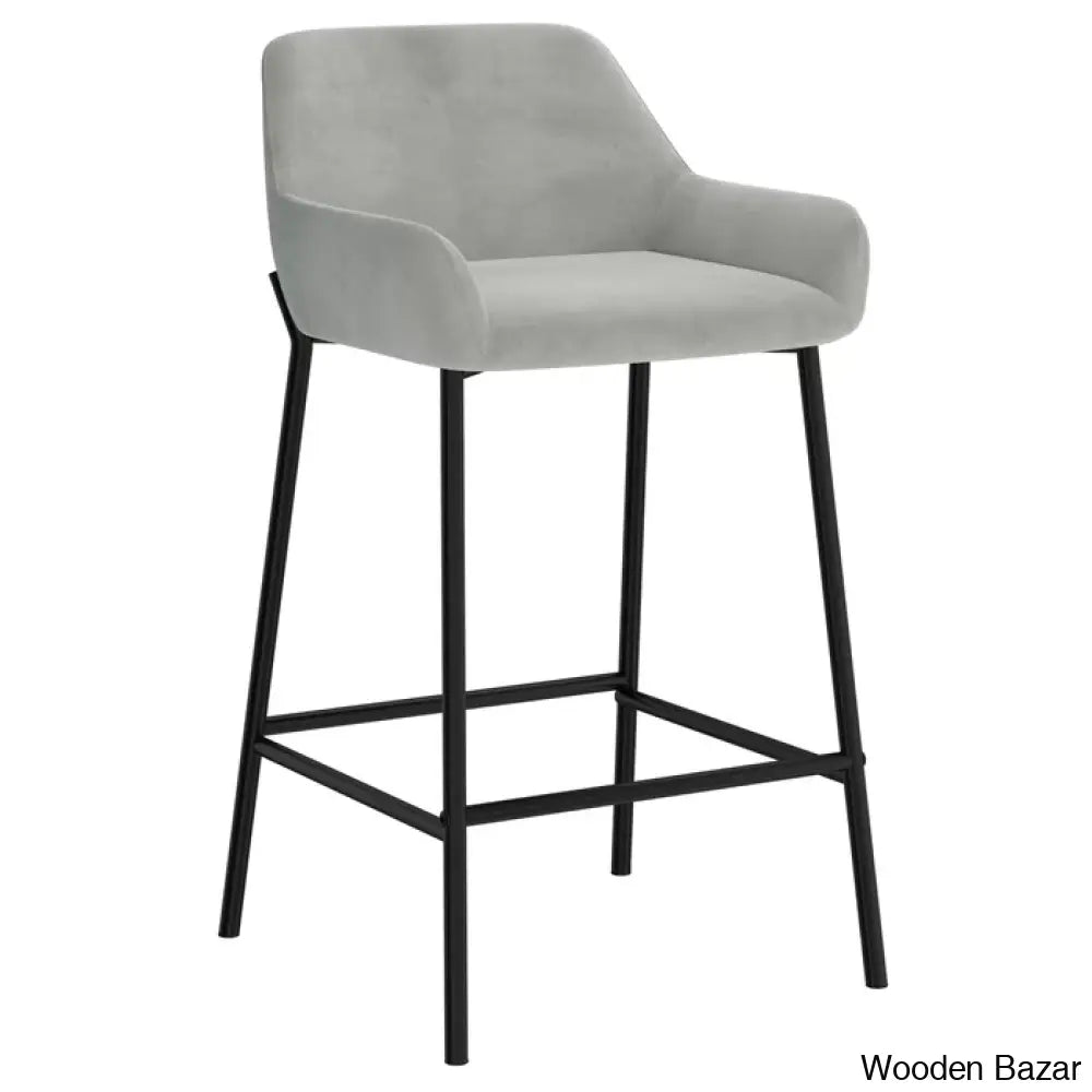 Almosk Swivel Upholstered 26’’ Counter And Bar Stool With Metal Frame (Set Of 2)