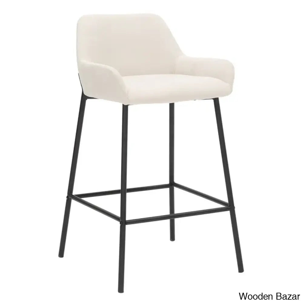 Almosk Swivel Upholstered 26’’ Counter And Bar Stool With Metal Frame (Set Of 2)