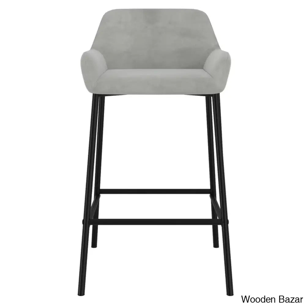 Almosk Swivel Upholstered 26’’ Counter And Bar Stool With Metal Frame (Set Of 2)