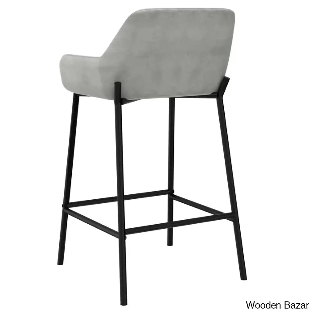 Almosk Swivel Upholstered 26’’ Counter And Bar Stool With Metal Frame (Set Of 2)