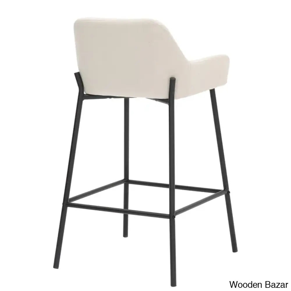 Almosk Swivel Upholstered 26’’ Counter And Bar Stool With Metal Frame (Set Of 2)