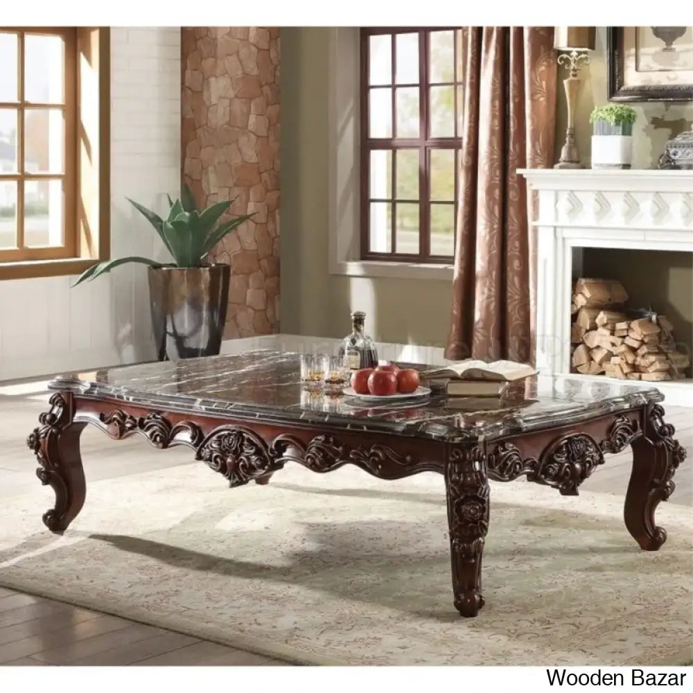 Aloise Marble Top Coffee And Center Table