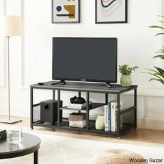Alok Industrial Coffee And Center Table With Storage Shelf Cocktail Accent Furniture For Living Room
