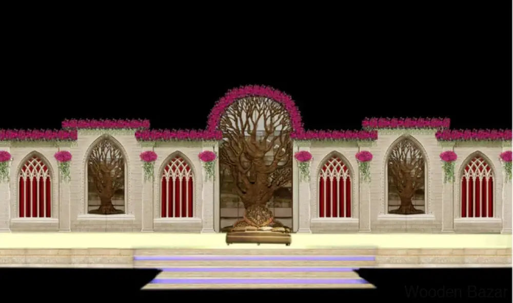 Alok Stunning Backgrounds Handmade Fiberglass Stage For Wedding Pupose - Wooden Bazar