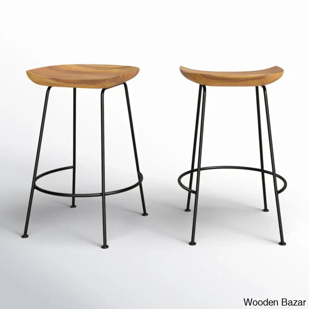 Aloraz Swivel Counter And Bar Stool With Metal Frame (Set Of 2)