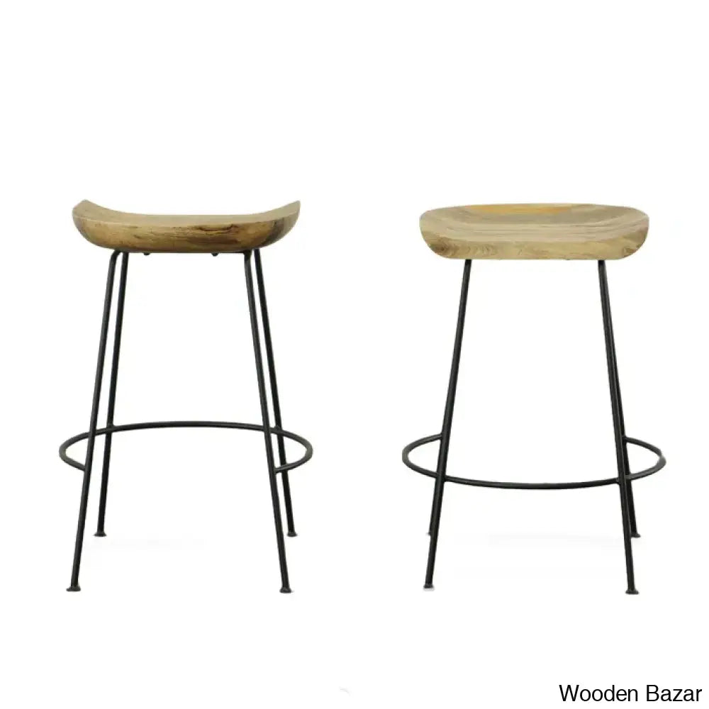 Aloraz Swivel Counter And Bar Stool With Metal Frame (Set Of 2)