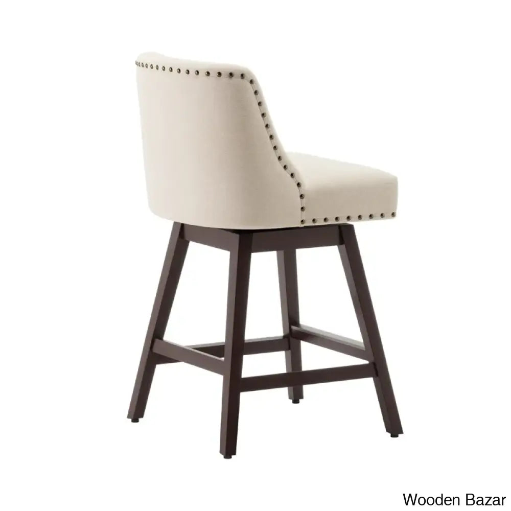 Amaniay Swivel Upholstered 26’’ Counter And Bar Stool With Solid Wood Frame