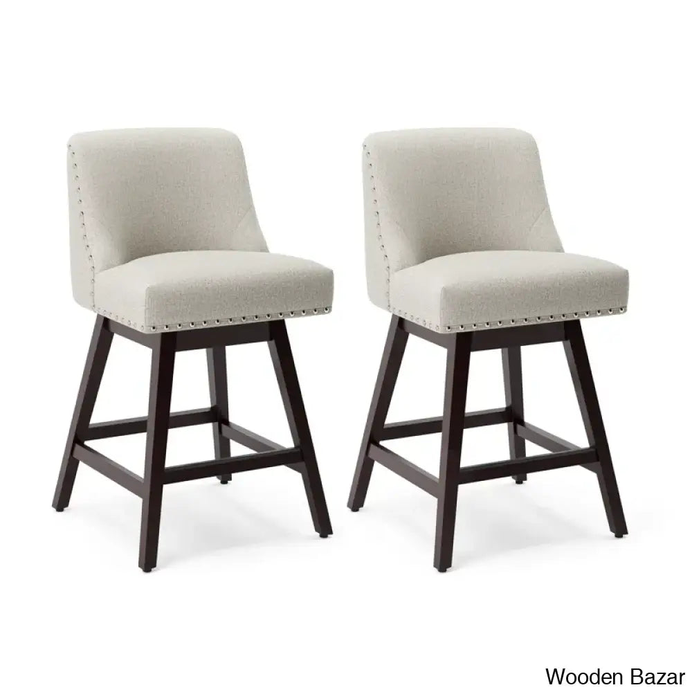 Amaniay Swivel Upholstered 26’’ Counter And Bar Stool With Solid Wood Frame