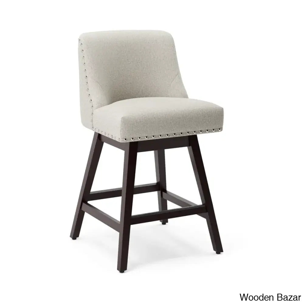 Amaniay Swivel Upholstered 26’’ Counter And Bar Stool With Solid Wood Frame