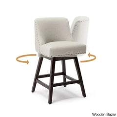 Amaniay Swivel Upholstered 26’’ Counter And Bar Stool With Solid Wood Frame