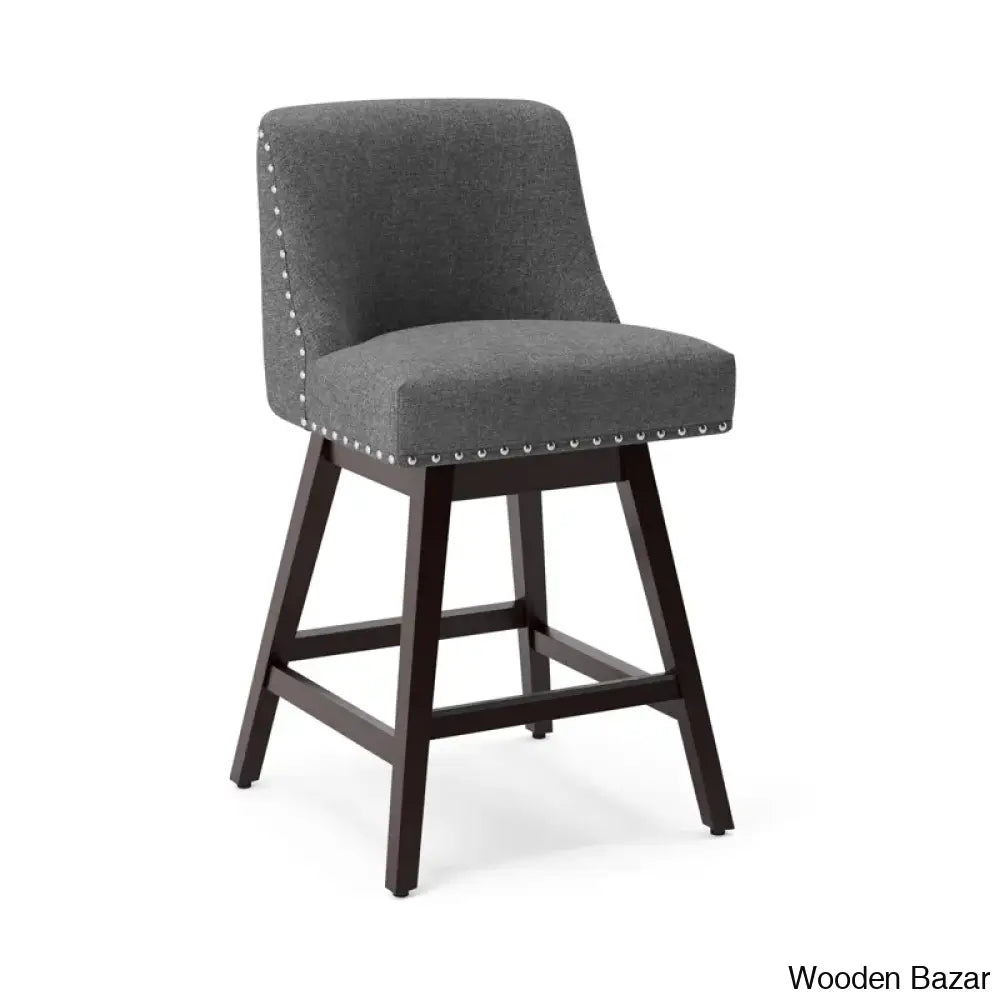 Amaniay Swivel Upholstered 26’’ Counter And Bar Stool With Solid Wood Frame