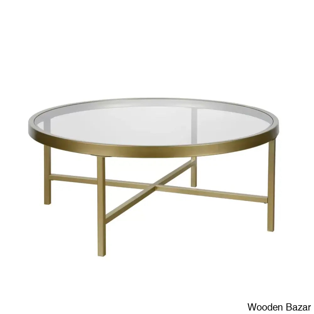 Amanyie Glass Top Coffee And Center Table Gold