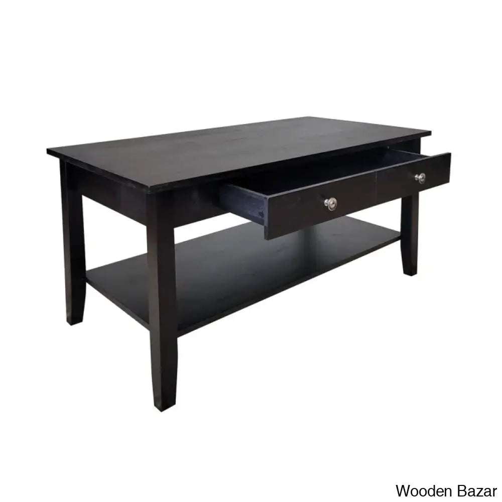 Ambriannya Solid Wood Coffee And Center Table