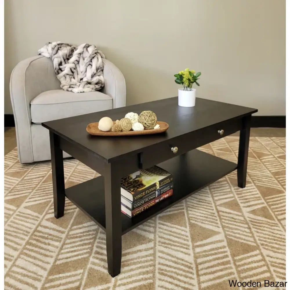 Ambriannya Solid Wood Coffee And Center Table