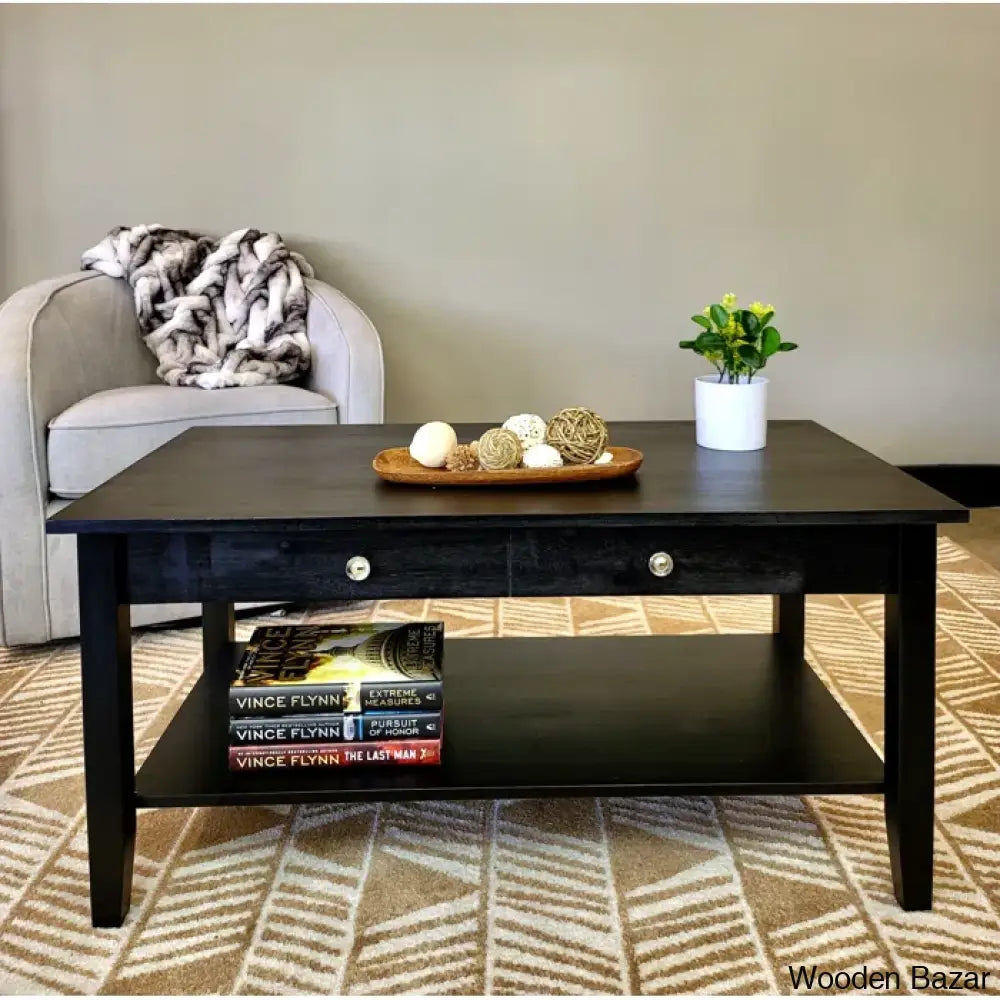 Ambriannya Solid Wood Coffee And Center Table