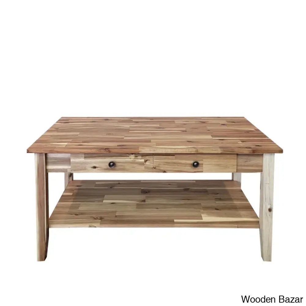 Ambriannya Solid Wood Coffee And Center Table