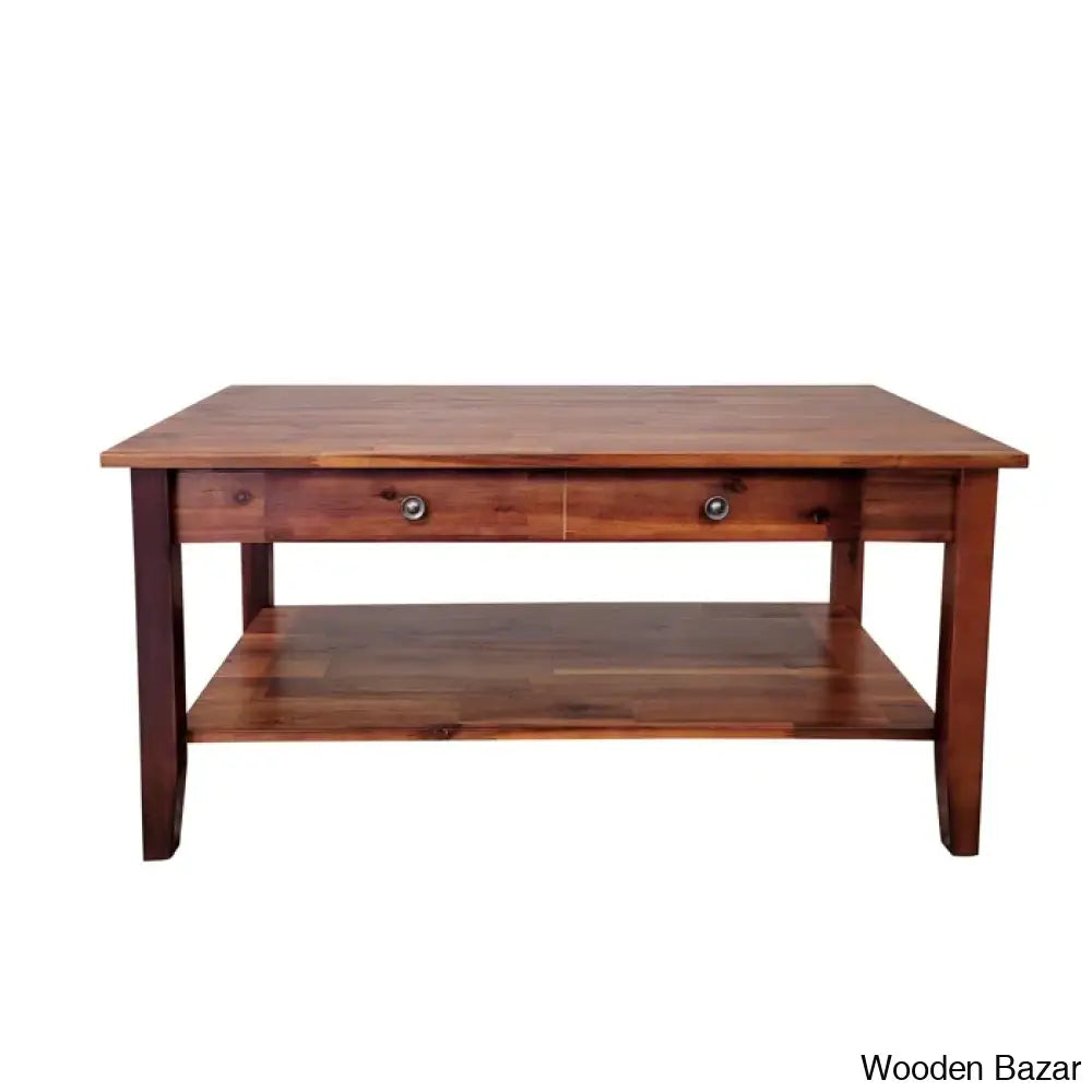 Ambriannya Solid Wood Coffee And Center Table