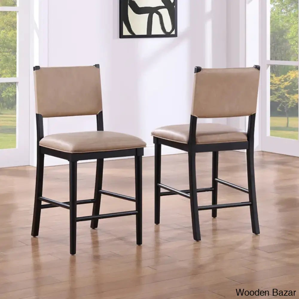 Ameetax Swivel Counter And Bar Stool (Set Of 2) Black