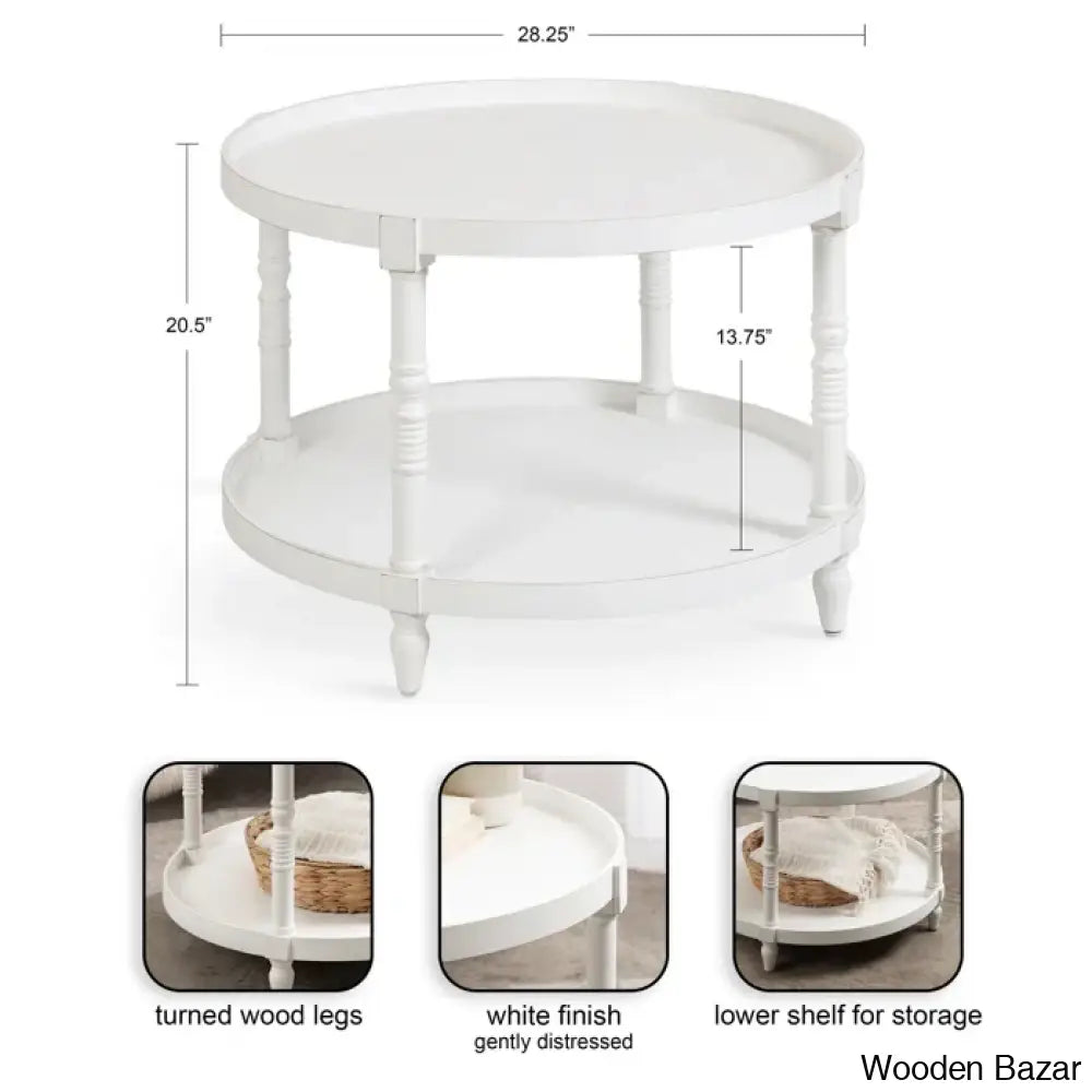 Ameleay Tiered Round Living Room Coffee And Center Table