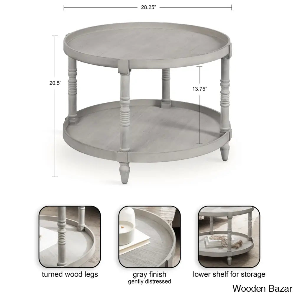 Ameleay Tiered Round Living Room Coffee And Center Table