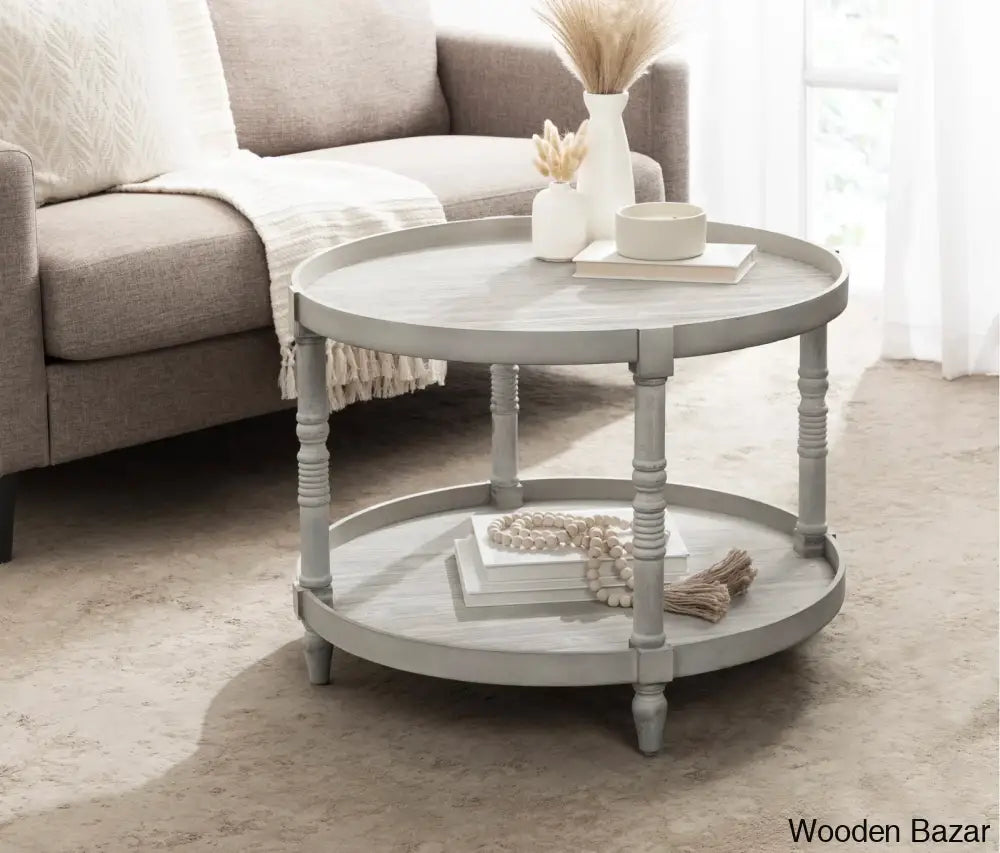 Ameleay Tiered Round Living Room Coffee And Center Table