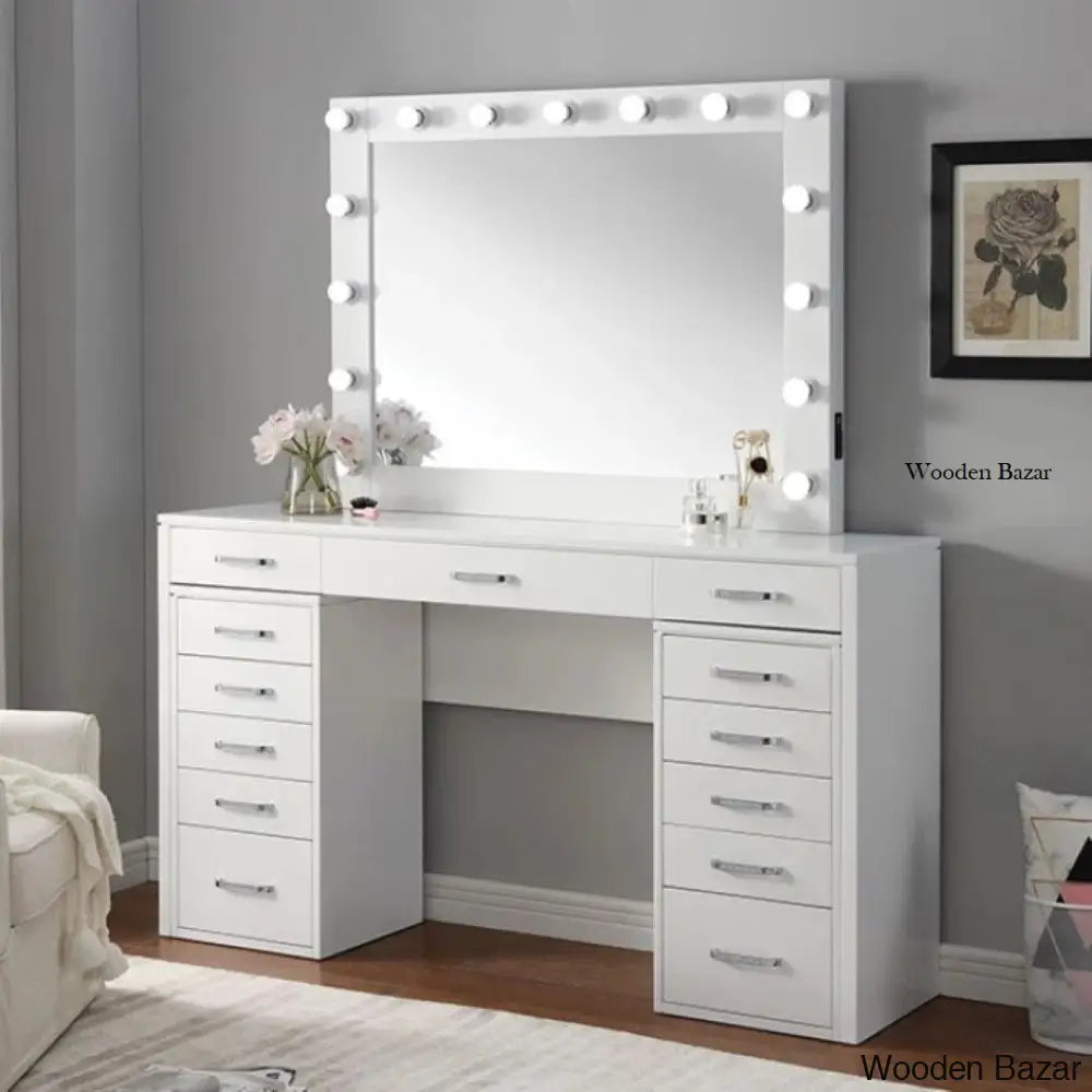 Amelia-Paige Vanity Dressing Table With Mirror And Lights