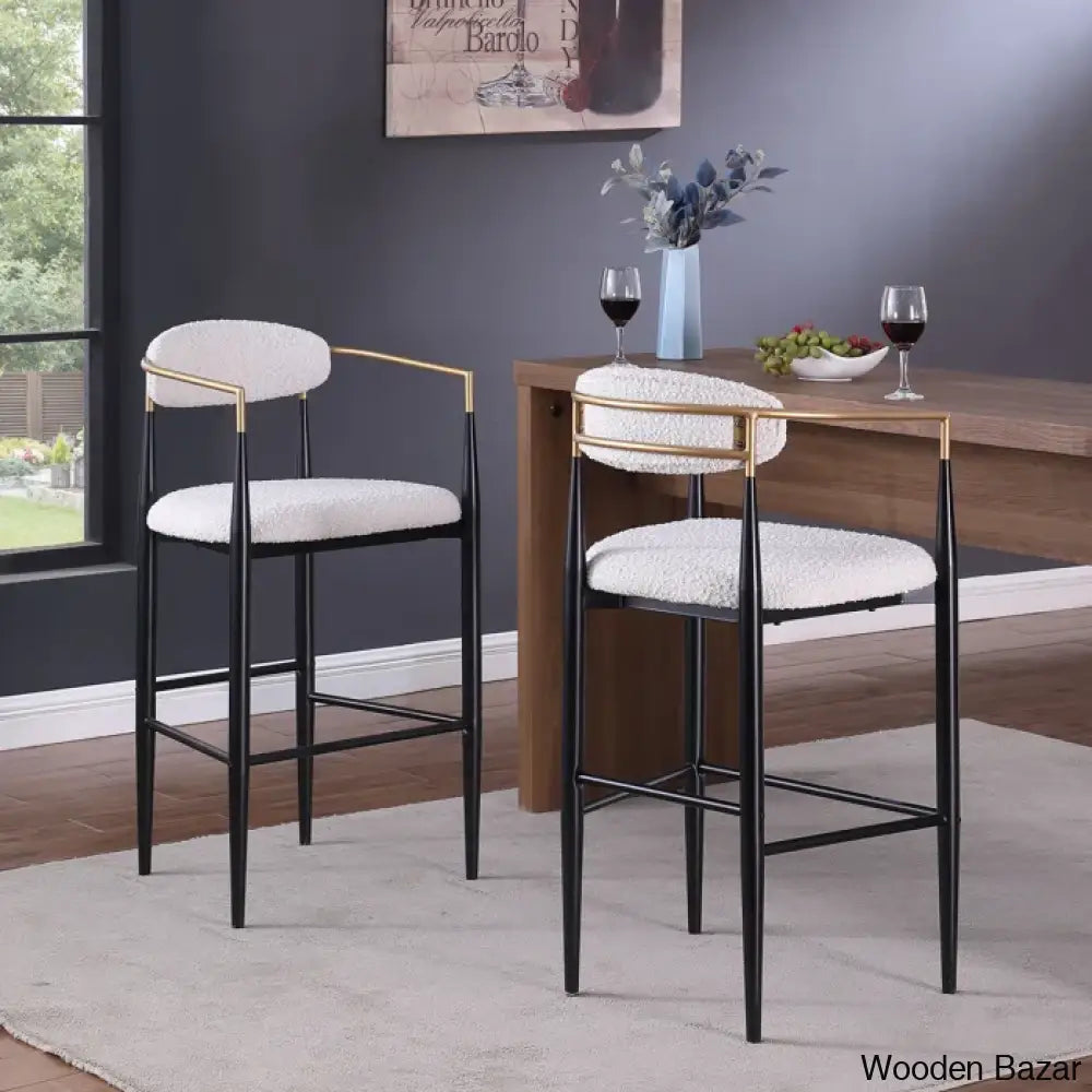 Amenz Upholstered Counter And Bar Stools (Set Of 2)