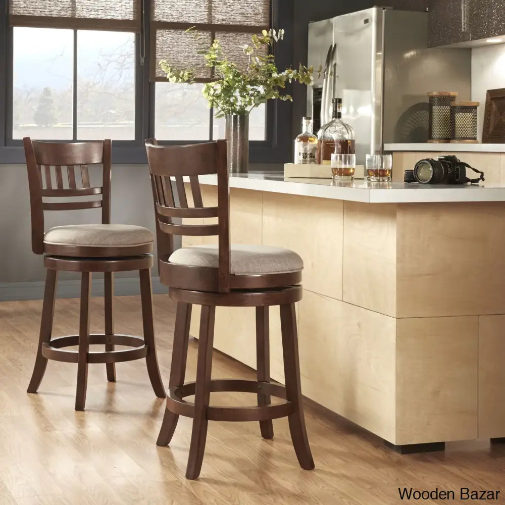 Amerahz Swivel Upholstered Counter And Bar Stool