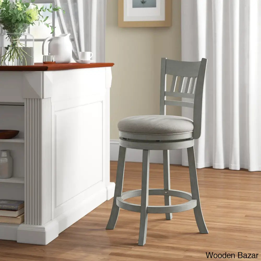 Amerahz Swivel Upholstered Counter And Bar Stool