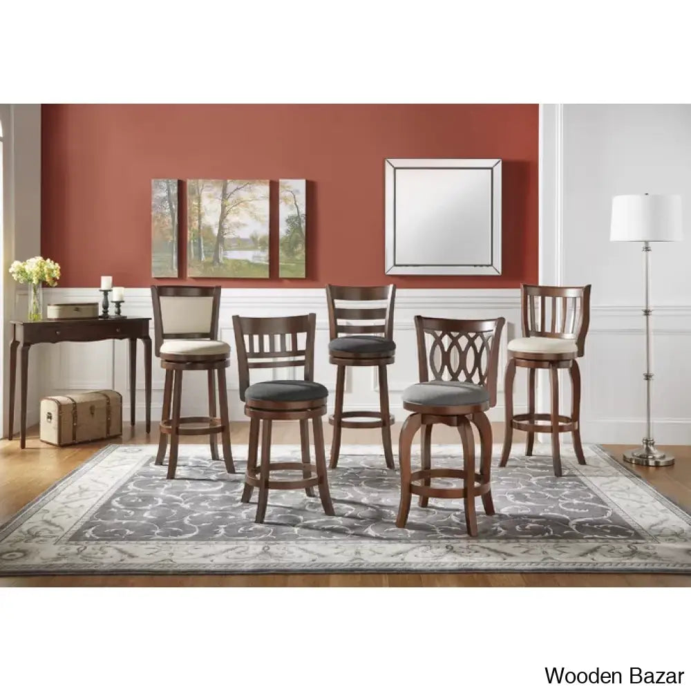 Amerahz Swivel Upholstered Counter And Bar Stool