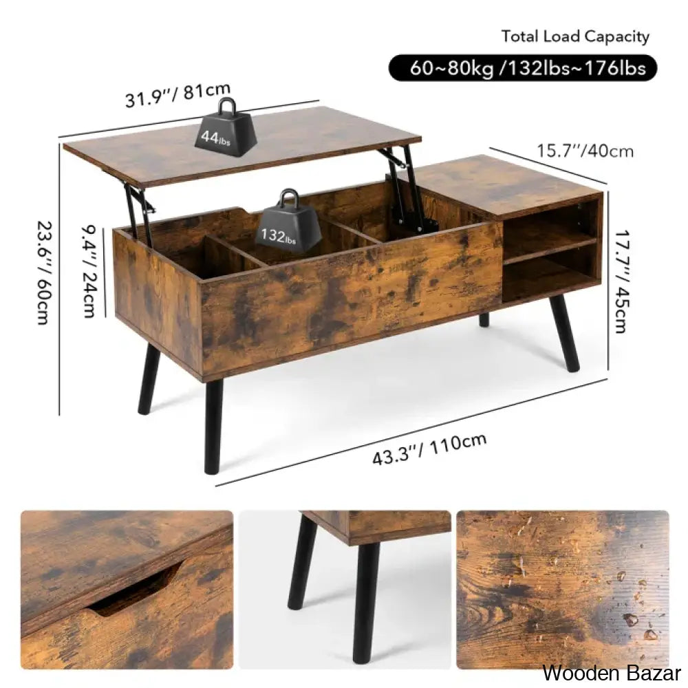 Amethyc Lift Top Coffee And Center Table With Storage