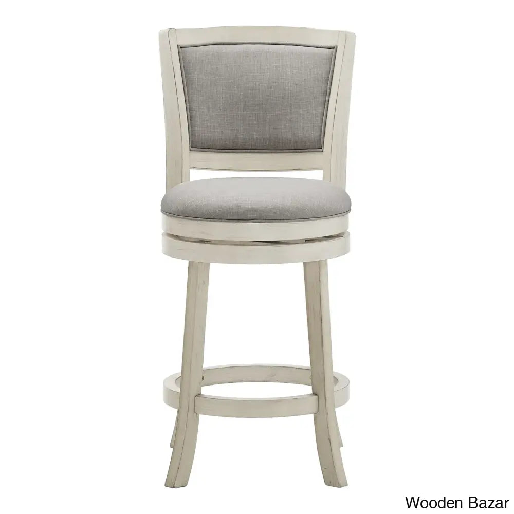 Ametras Swivel Counter & Bar Stool Antique White / Gray Linen (29.96’’ Seat Height)