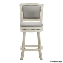 Ametras Swivel Counter & Bar Stool Antique White / Gray Linen (29.96’’ Seat Height)