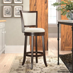 Ametras Swivel Counter & Bar Stool Cherry / Gray Linen (29.96’’ Seat Height)