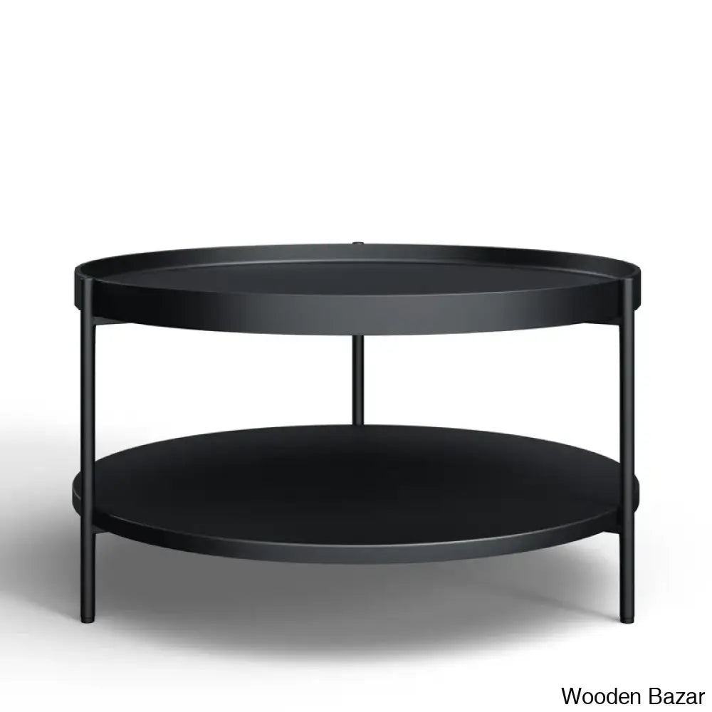 Amiase Solid Wood Top Coffee And Center Table Black