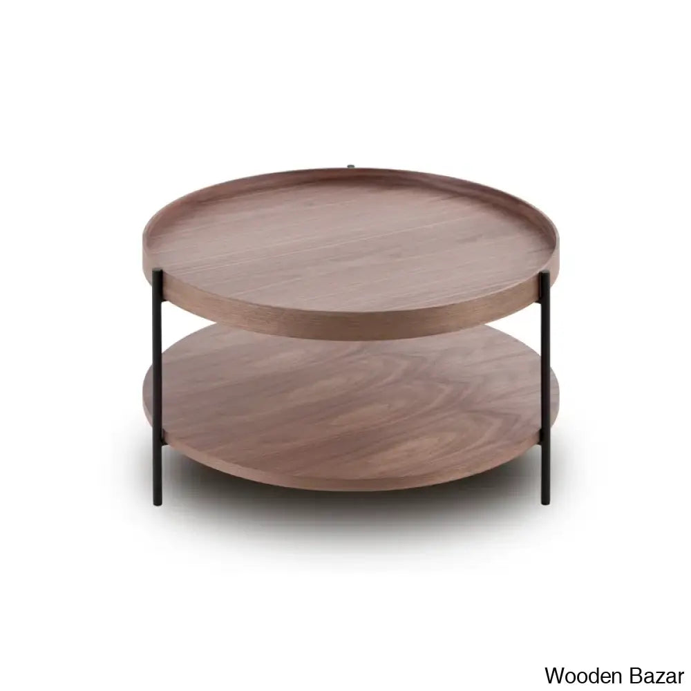 Amiase Solid Wood Top Coffee And Center Table Walnut